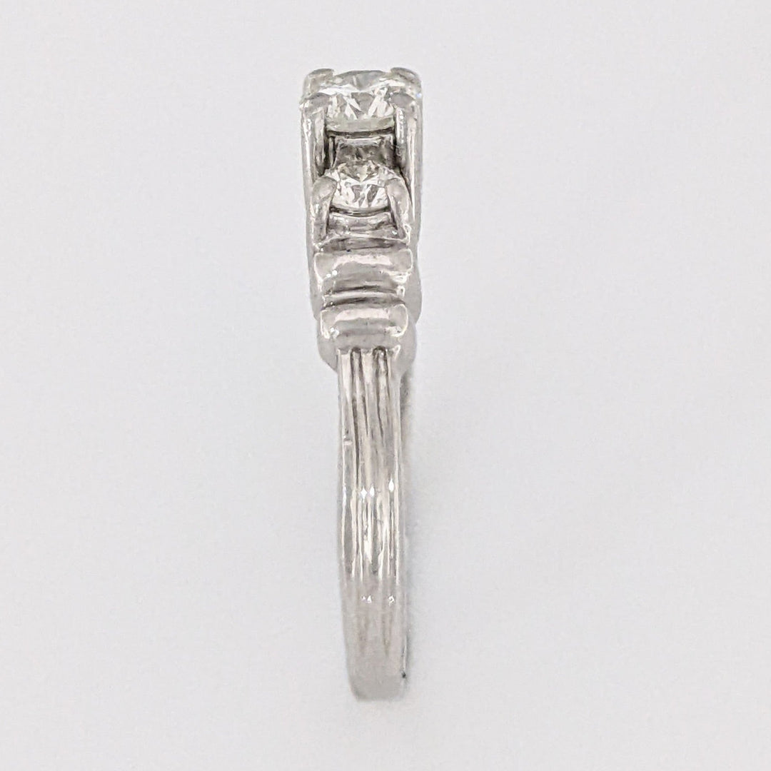 PLATINUM .44 CARAT TOTAL WEIGHT SI2 I DIAMOND ROUND (3) TRINITY ESTATE RING 4.4 GRAMS