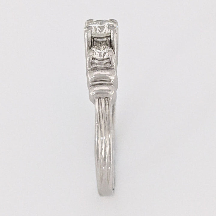 PLATINUM .44 CARAT TOTAL WEIGHT SI2 I DIAMOND ROUND (3) TRINITY ESTATE RING 4.4 GRAMS
