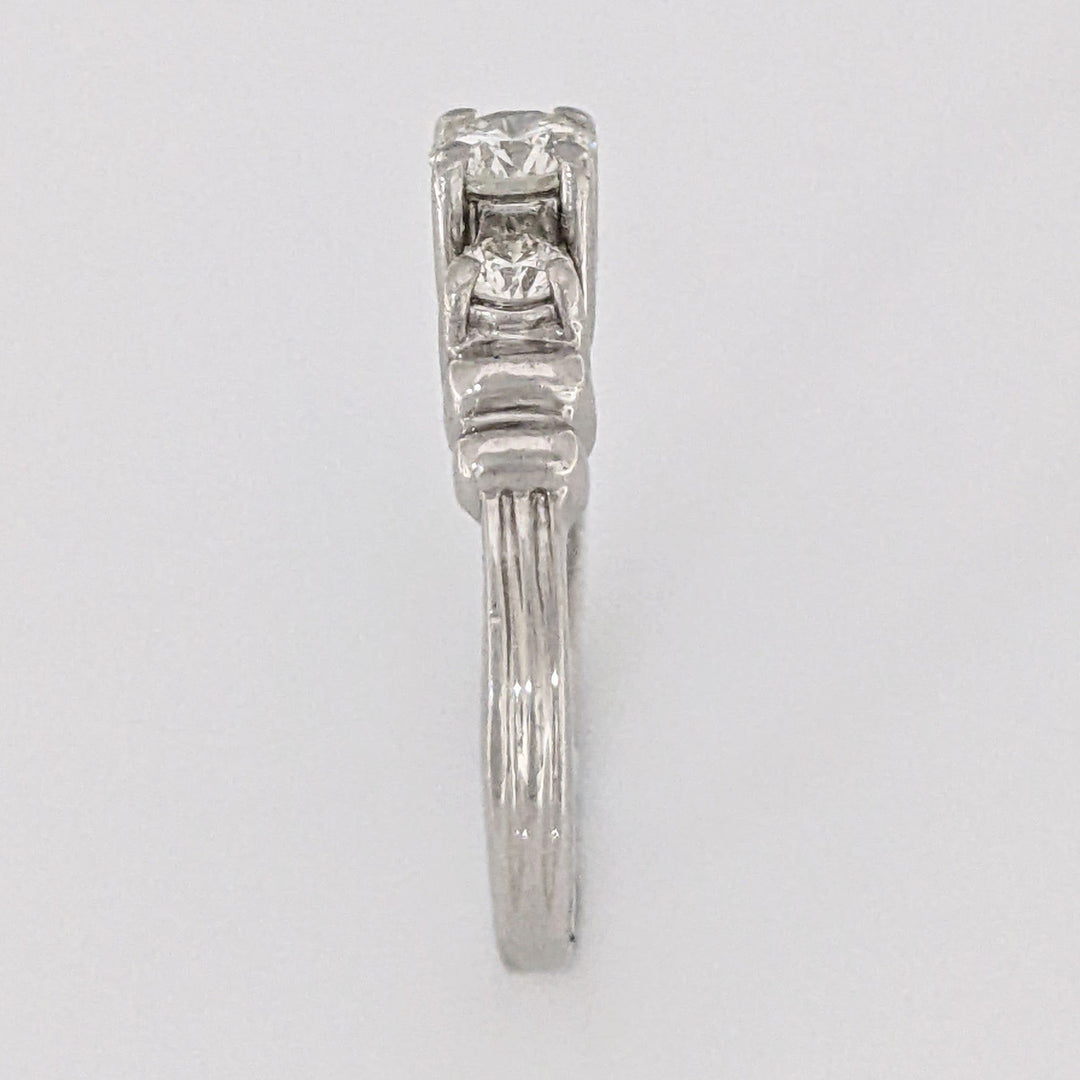 PLATINUM .44 CARAT TOTAL WEIGHT SI2 I DIAMOND ROUND (3) TRINITY ESTATE RING 4.4 GRAMS
