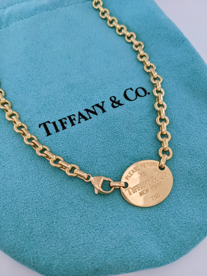 18K TIFFANY & CO OVAL LINK ESTATE NECKLACE 44.2 GRAMS