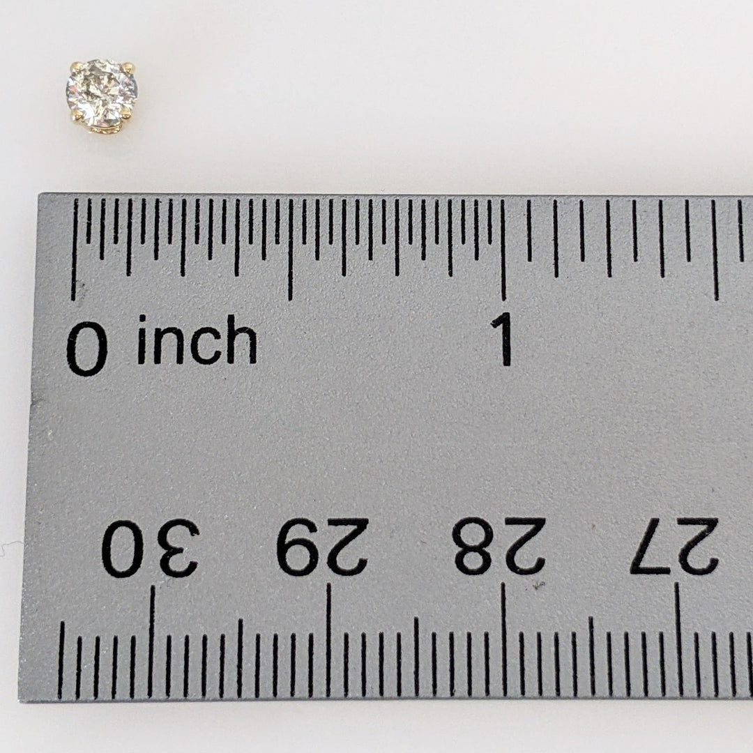 10K .60 CARAT TOTAL WEIGHT I2 J DIAMOND ROUND ESTATE STUD EARRINGS 0.5 GRAMS
