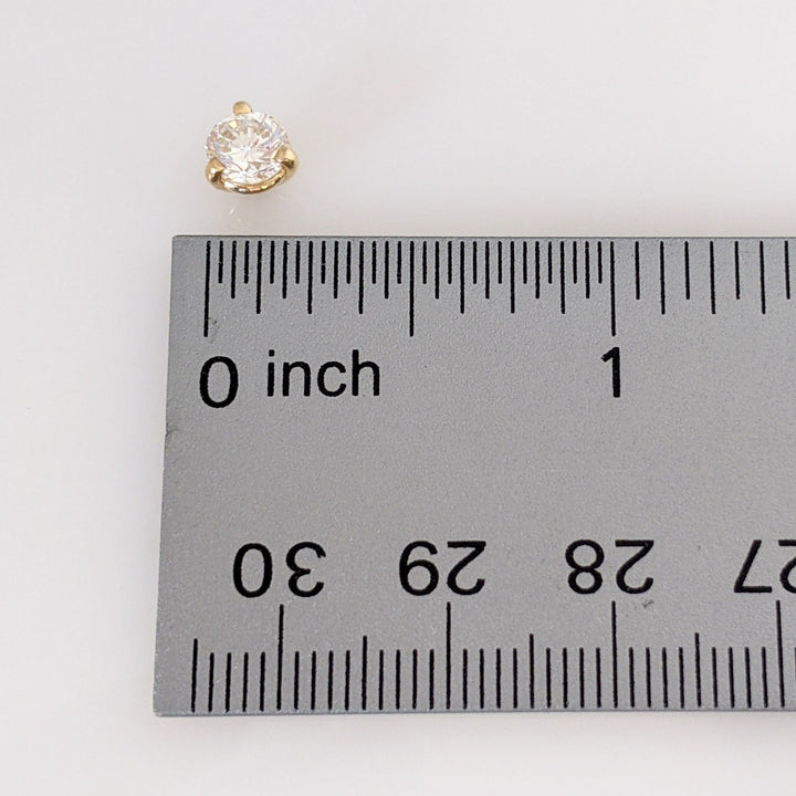 14K .97 CARAT TOTAL WEIGHT VS-SI1 L DIAMOND ROUND MARTINI-SET ESTATE STUD EARRINGS 1.6 GRAMS