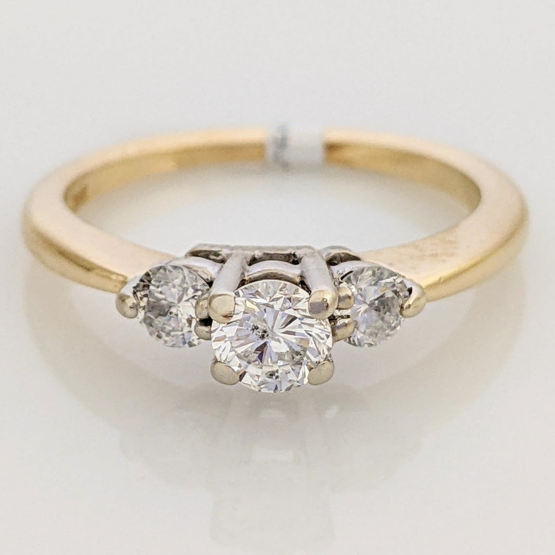 14K .43 CARAT TOTAL WEIGHT I1 I DIAMOND ROUND (3) TRINITY ESTATE RING 2.2 GRAMS