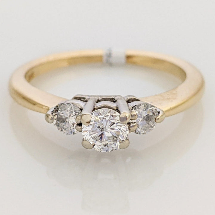 14K .43 CARAT TOTAL WEIGHT I1 I DIAMOND ROUND (3) TRINITY ESTATE RING 2.2 GRAMS