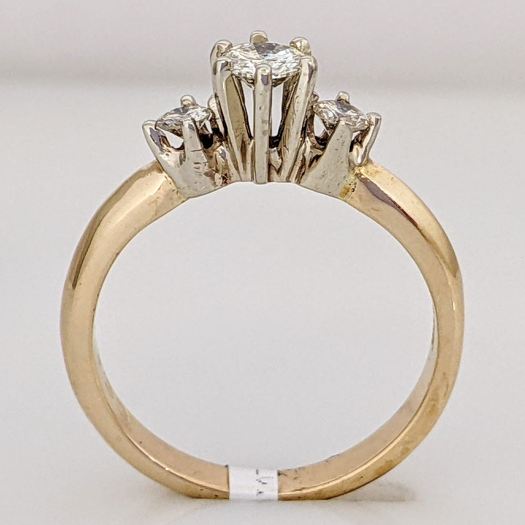 14K .33 CARAT TOTAL WEIGHT I1 K DIAMOND ROUND (3) TRINITY ESTATE RING 2.6 GRAMS