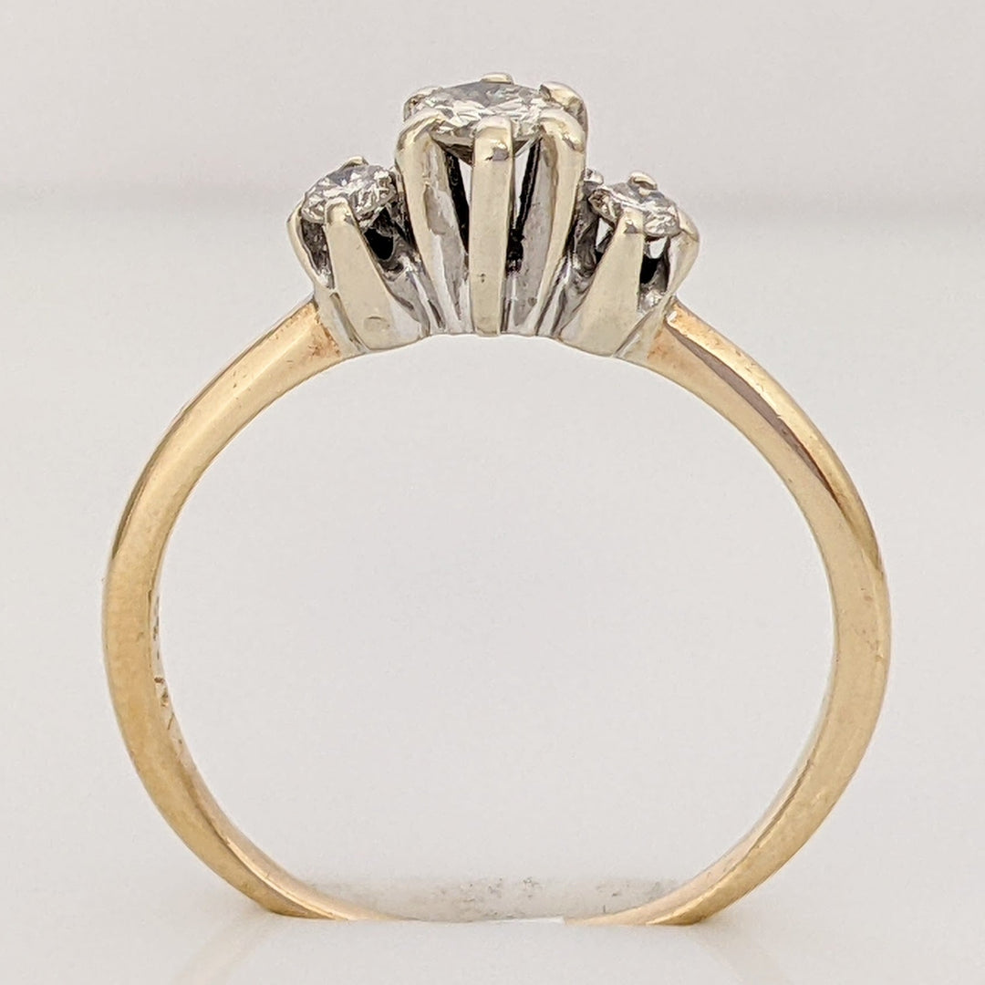 14K .30 CARAT TOTAL WEIGHT SI K DIAMOND ROUND TRINITY ESTATE RING