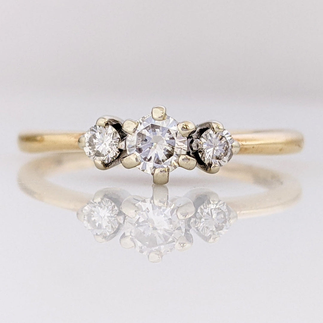 14K .30 CARAT TOTAL WEIGHT SI K DIAMOND ROUND TRINITY ESTATE RING