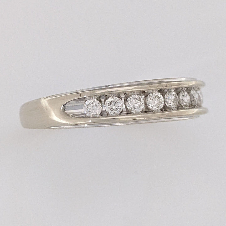 14K WHITE .33 CARAT TOTAL WEIGHT I1 H DIAMOND ROUND (11) ESTATE CHANNEL SET BAND 3.7 GRAMS