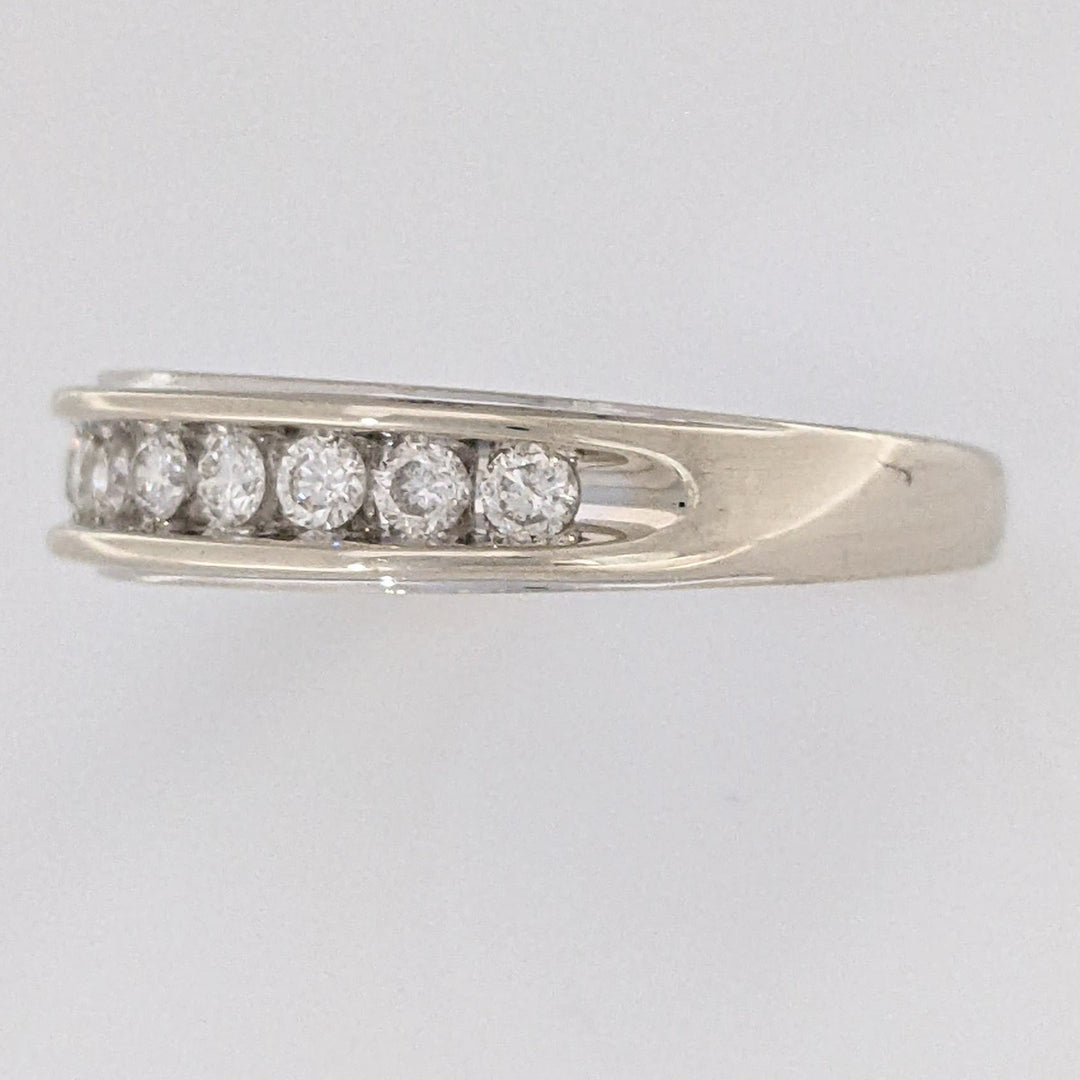 14K WHITE .33 CARAT TOTAL WEIGHT I1 H DIAMOND ROUND (11) ESTATE CHANNEL SET BAND 3.7 GRAMS