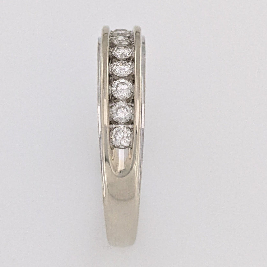 14K WHITE .33 CARAT TOTAL WEIGHT I1 H DIAMOND ROUND (11) ESTATE CHANNEL SET BAND 3.7 GRAMS