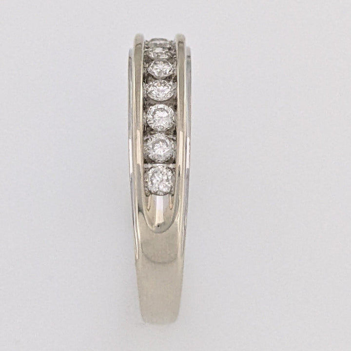 14K WHITE .33 CARAT TOTAL WEIGHT I1 H DIAMOND ROUND (11) ESTATE CHANNEL SET BAND 3.7 GRAMS