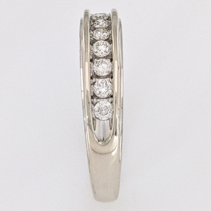 14K WHITE .33 CARAT TOTAL WEIGHT I1 H DIAMOND ROUND (11) ESTATE CHANNEL SET BAND 3.7 GRAMS