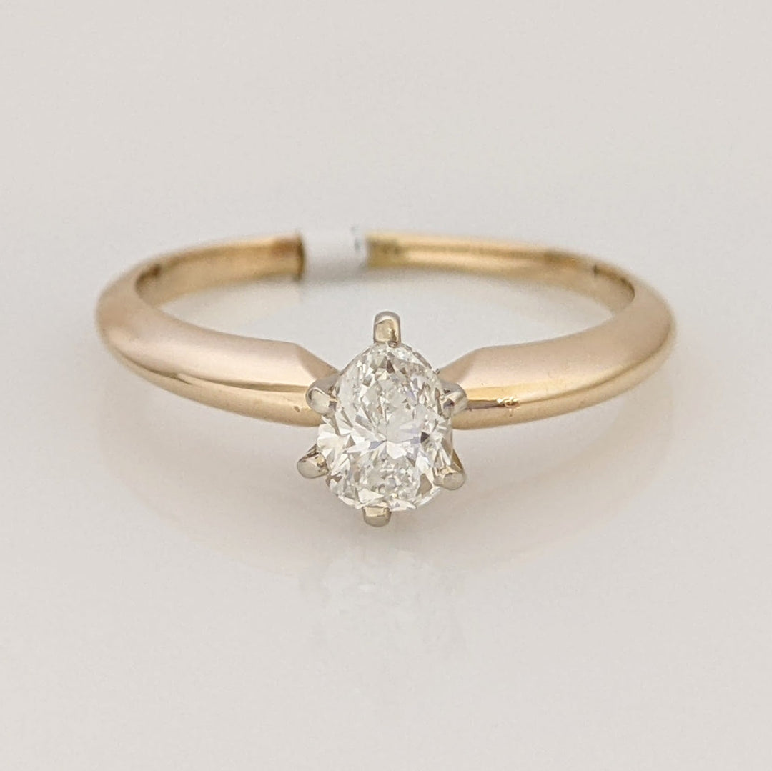 14K .47 CARAT TOTAL SI I DIAMOND PEAR SHAPE SOLITAIRE ESTATE RING 2.2 GRAMS