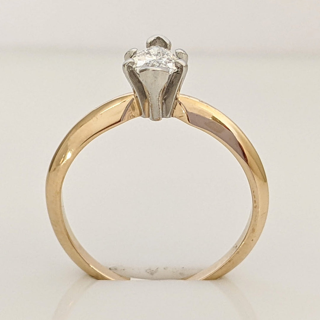 14K .40 CARAT TOTAL SI2-SI3 D DIAMOND MARQUISE CUT SOLITAIRE ESTATE RING