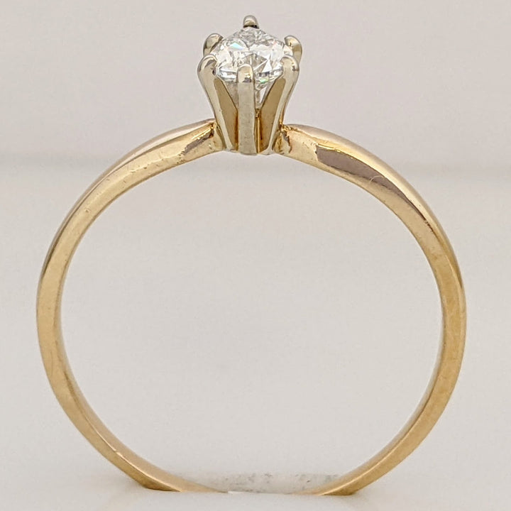 14K .46 CARAT TOTAL SI2 G DIAMOND PEAR SOLITAIRE ESTATE RING 2.0 GRAMS