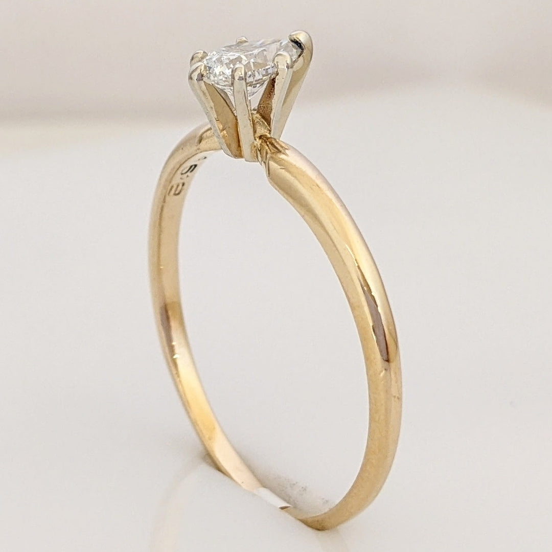 14K .46 CARAT TOTAL SI2 G DIAMOND PEAR SOLITAIRE ESTATE RING 2.0 GRAMS
