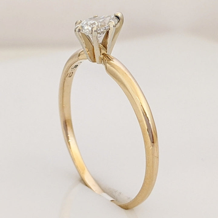14K .46 CARAT TOTAL SI2 G DIAMOND PEAR SOLITAIRE ESTATE RING 2.0 GRAMS