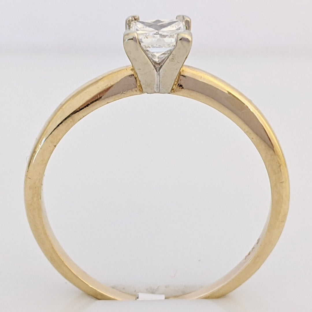 14K .40 CARAT TOTAL SI2 E DIAMOND PRINCESS CUT SOLITAIRE ESTATE RING 2.5 GRAMS