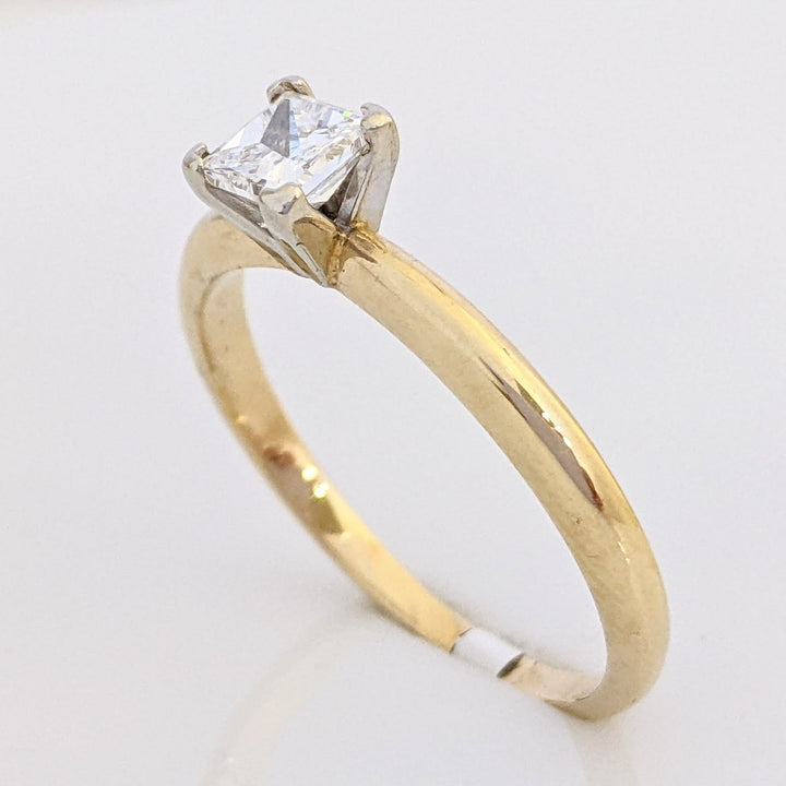 14K .40 CARAT TOTAL SI2 E DIAMOND PRINCESS CUT SOLITAIRE ESTATE RING 2.5 GRAMS