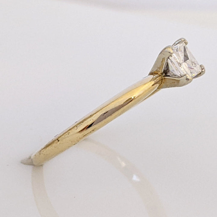 14K .40 CARAT TOTAL SI2 E DIAMOND PRINCESS CUT SOLITAIRE ESTATE RING 2.5 GRAMS