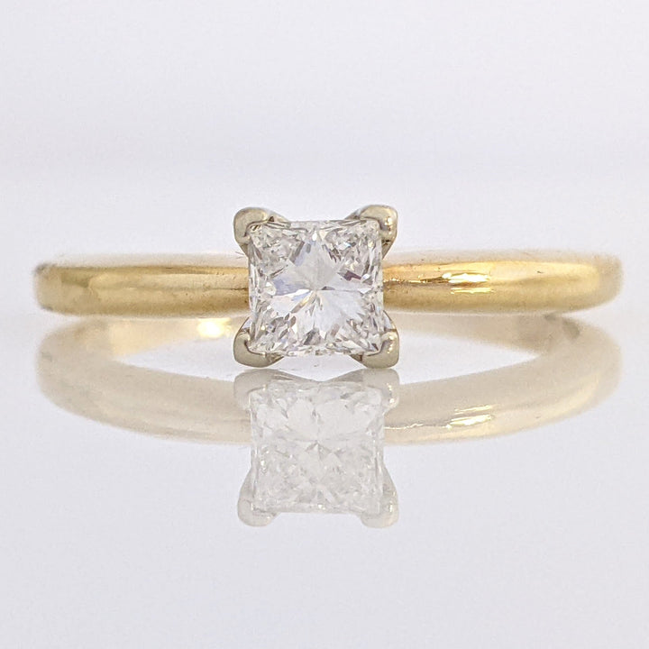 14K .40 CARAT TOTAL SI2 E DIAMOND PRINCESS CUT SOLITAIRE ESTATE RING 2.5 GRAMS