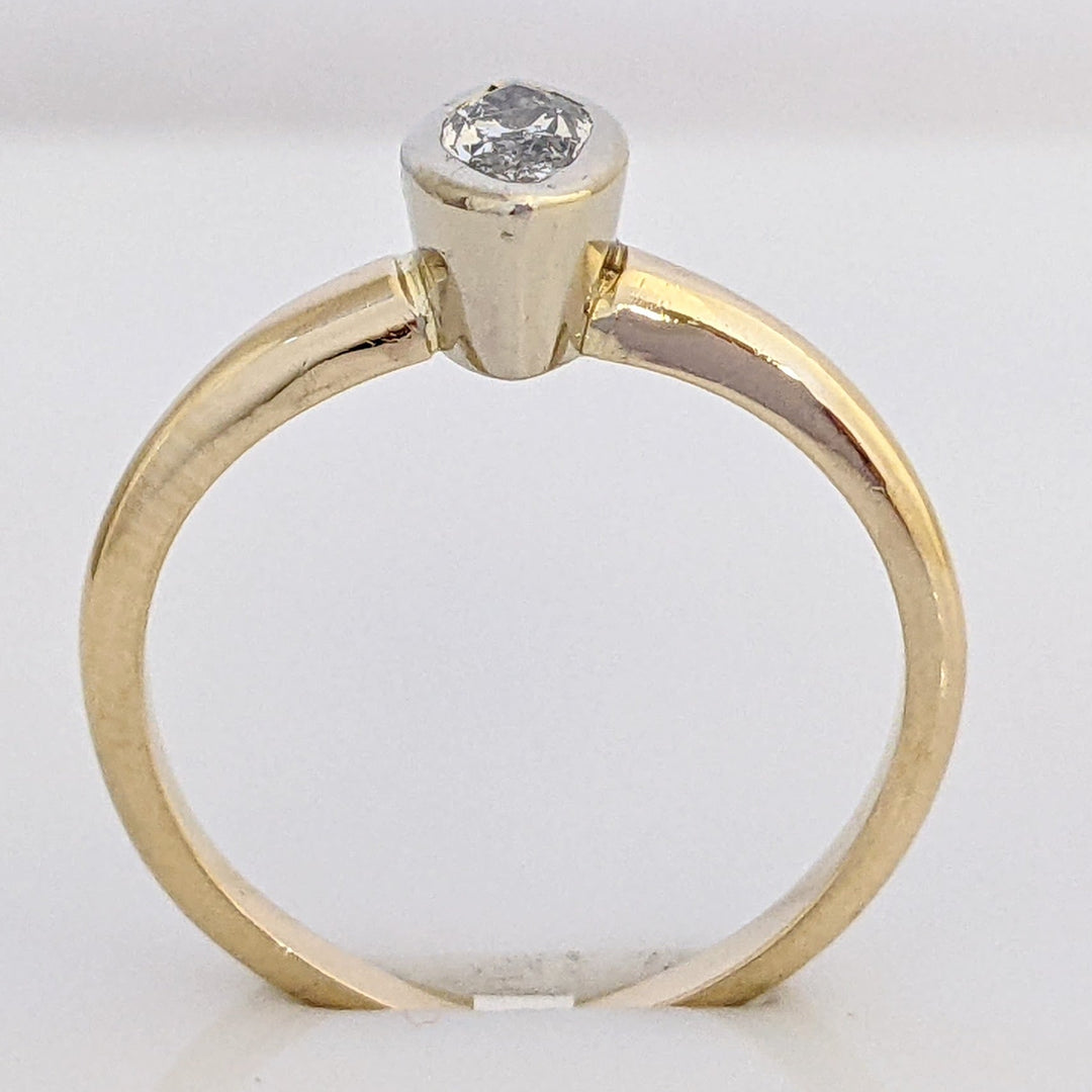 14K .50 CARAT TOTAL WEIGHT I1 I DIAMOND MARQUISE BEZEL SET ESTATE RING 2.8 GRAMS