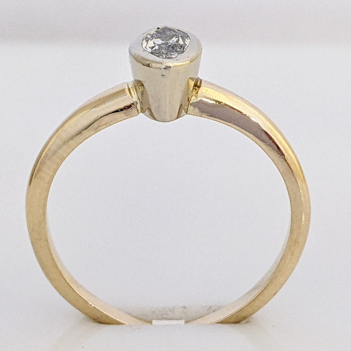 14K .50 CARAT TOTAL WEIGHT I1 I DIAMOND MARQUISE BEZEL SET ESTATE RING 2.8 GRAMS