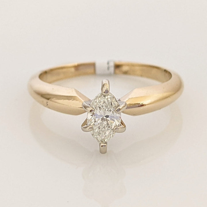 14K .33 CARAT TOTAL VS2 H DIAMOND MARQUISE SOLITAIRE ESTATE RING 2.3 GRAMS