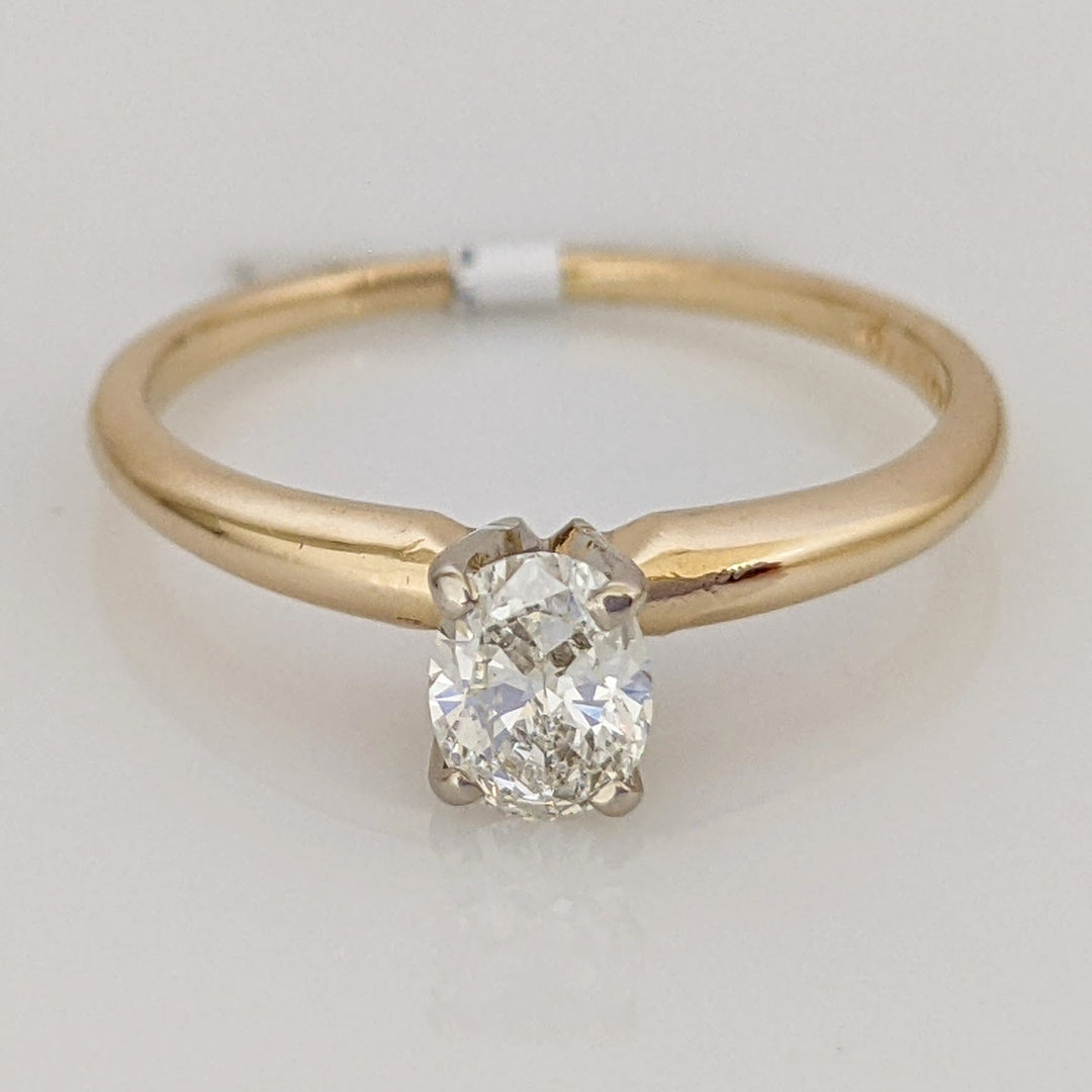 14K .32 CARAT TOTAL VS1 F DIAMOND OVAL SOLITAIRE ESTATE RING 1.4 GRAMS