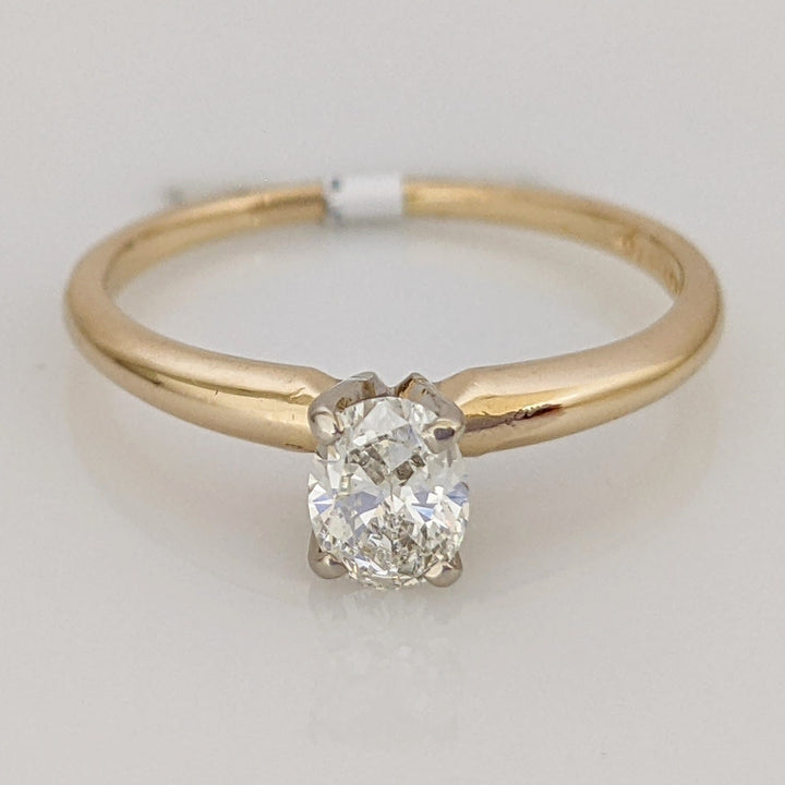 14K .32 CARAT TOTAL VS1 F DIAMOND OVAL SOLITAIRE ESTATE RING 1.4 GRAMS