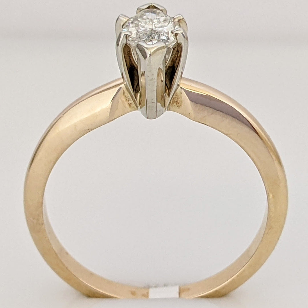 14K .40 CARAT TOTAL I1 J MARQUISE DIAMOND SOLITAIRE ESTATE RING 3.0 GRAMS