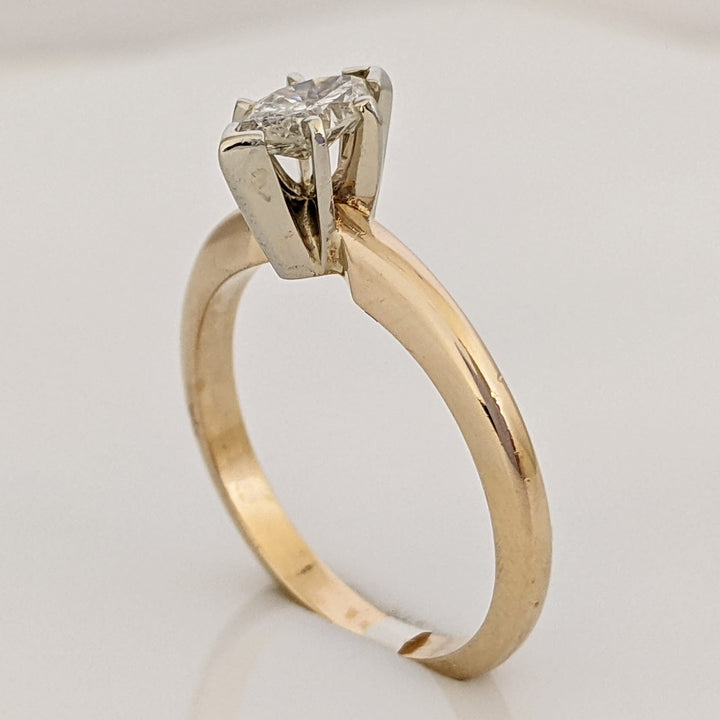 14K .40 CARAT TOTAL I1 J MARQUISE DIAMOND SOLITAIRE ESTATE RING 3.0 GRAMS