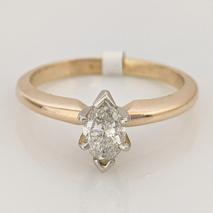 14K .40 CARAT TOTAL I1 J MARQUISE DIAMOND SOLITAIRE ESTATE RING 3.0 GRAMS