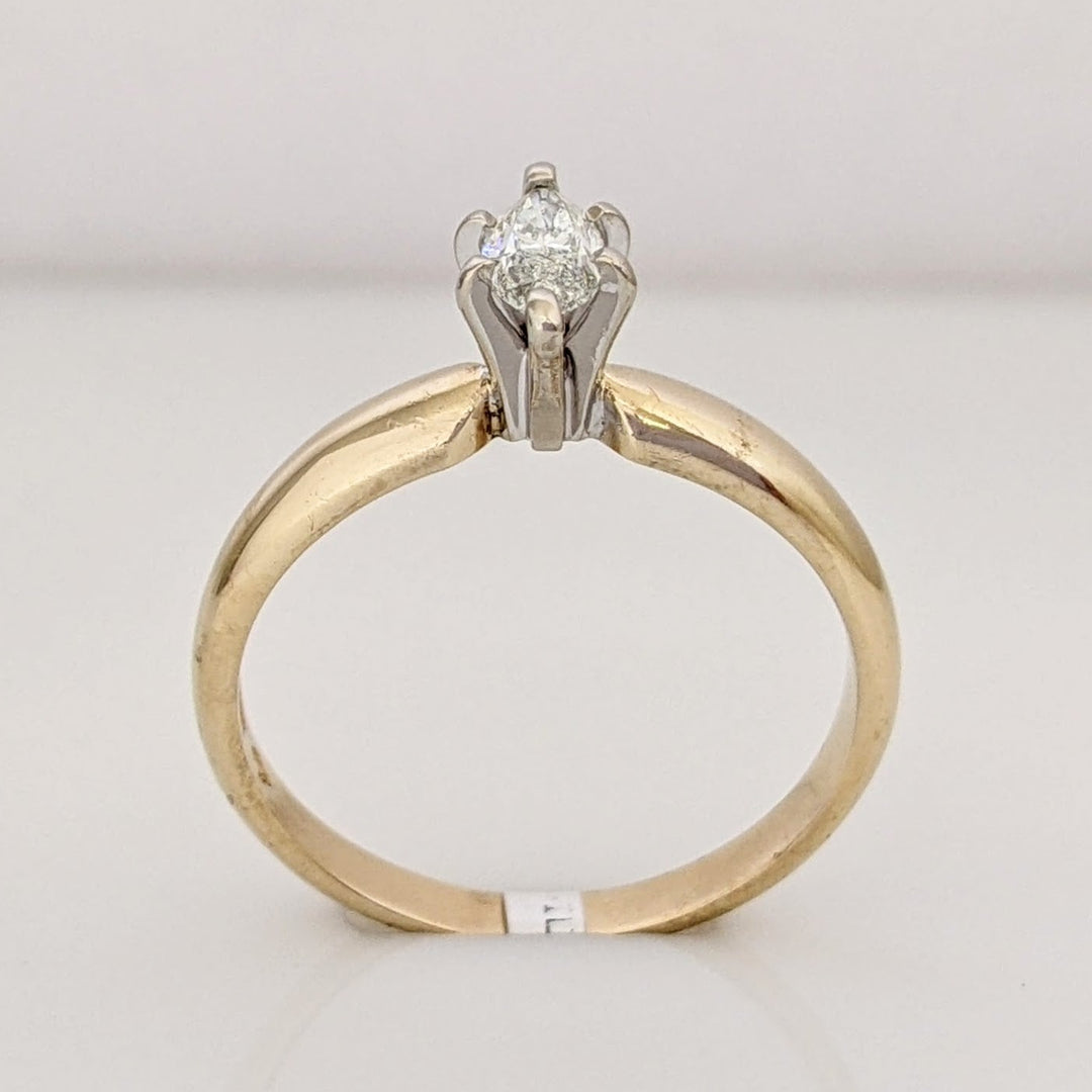 14K .32 CARAT TOTAL I1 H DIAMOND MARQUISE ESTATE RING 3.0 GRAMS