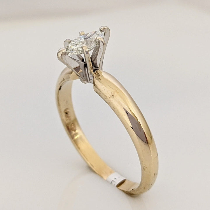 14K .32 CARAT TOTAL I1 H DIAMOND MARQUISE ESTATE RING 3.0 GRAMS
