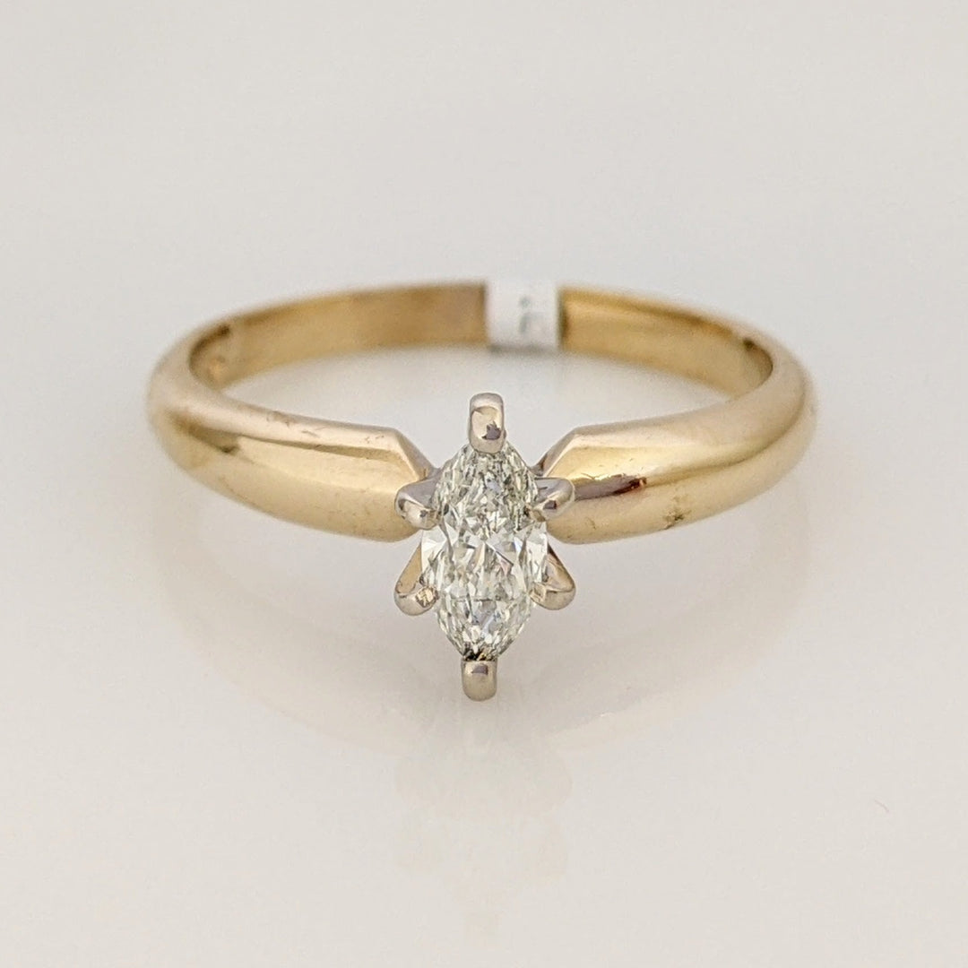 14K .32 CARAT TOTAL I1 H DIAMOND MARQUISE ESTATE RING 3.0 GRAMS