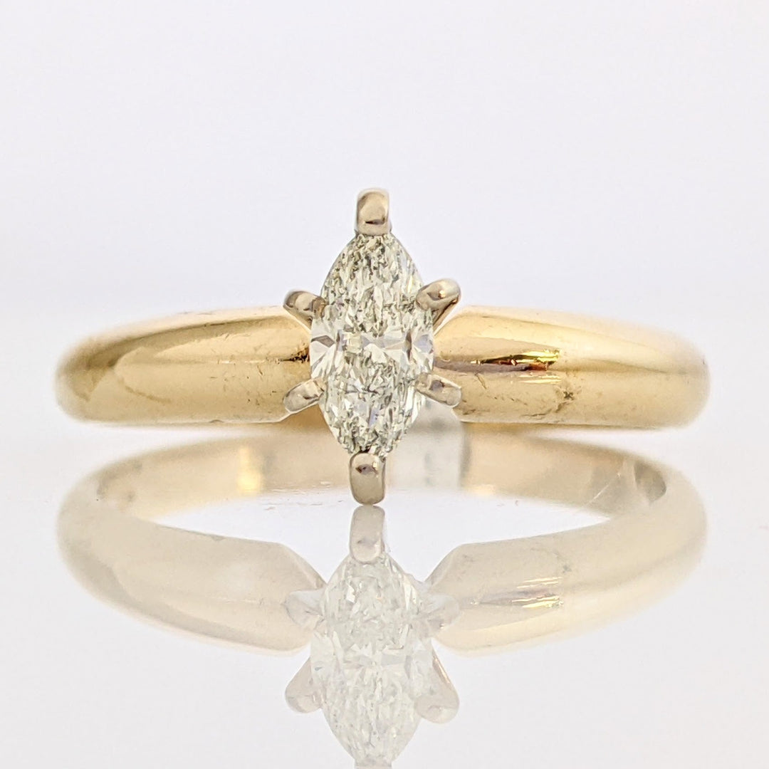 14K .32 CARAT TOTAL I1 H DIAMOND MARQUISE ESTATE RING 3.0 GRAMS