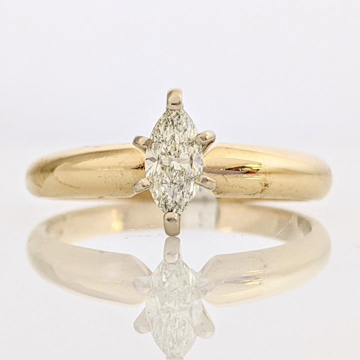 14K .32 CARAT TOTAL I1 H DIAMOND MARQUISE ESTATE RING 3.0 GRAMS