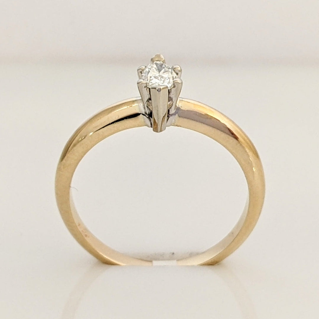 14K .24 CARAT TOTAL VS2 H CERTIFIED DIAMOND MARQUISE SOLITAIRE ESTATE RING 2.5 GRAMS