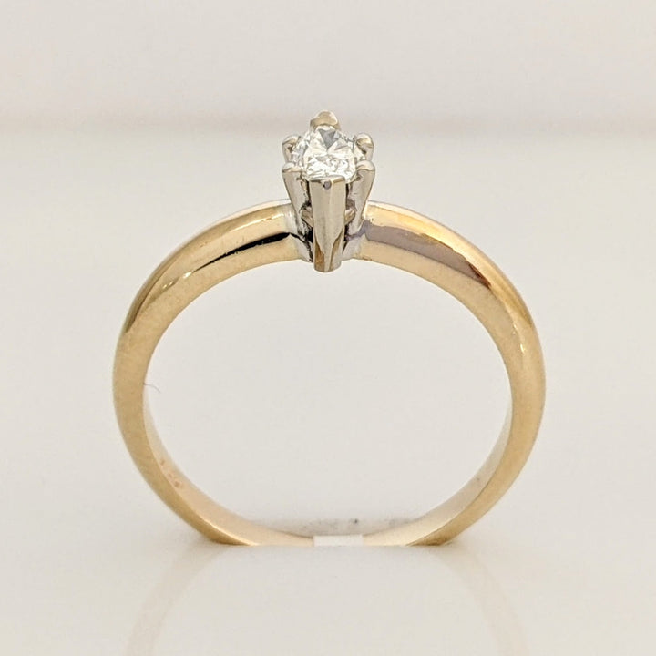 14K .24 CARAT TOTAL VS2 H CERTIFIED DIAMOND MARQUISE SOLITAIRE ESTATE RING 2.5 GRAMS