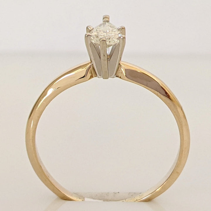14K .31 CARAT TOTAL I2 H DIAMOND PEAR SOLITAIRE ESTATE RING 1.9 GRAMS