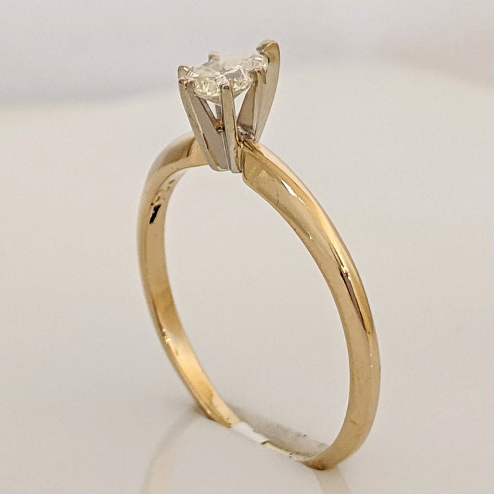 14K .31 CARAT TOTAL I2 H DIAMOND PEAR SOLITAIRE ESTATE RING 1.9 GRAMS