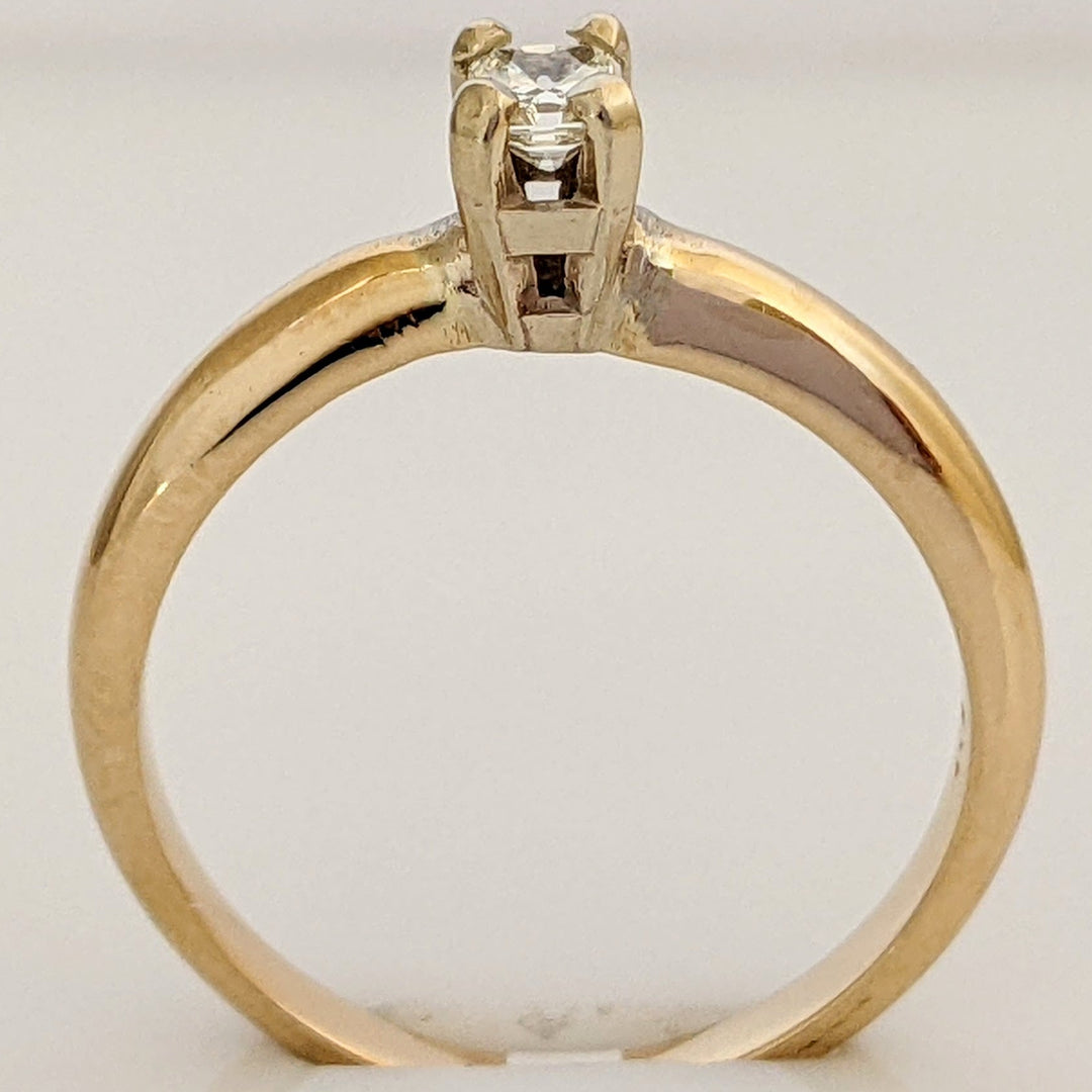 14K .17 CARAT TOTAL VS2 H DIAMOND EMERALD CUT SOLITAIRE ESTATE RING 2.4 GRAMS