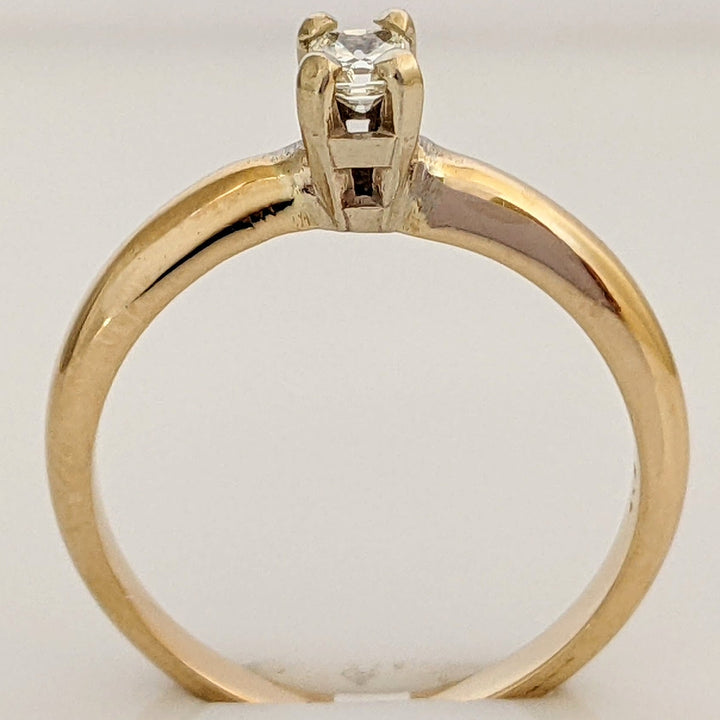 14K .17 CARAT TOTAL VS2 H DIAMOND EMERALD CUT SOLITAIRE ESTATE RING 2.4 GRAMS