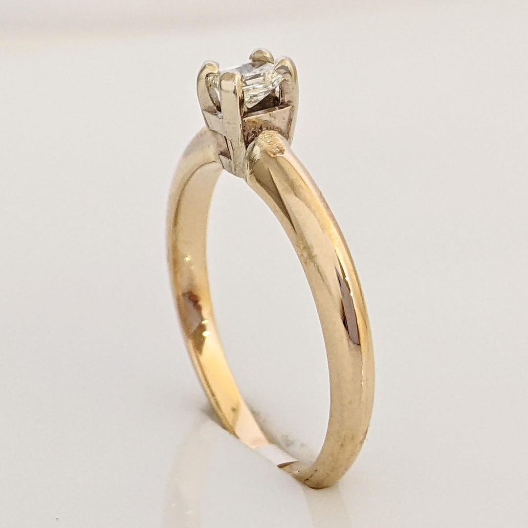 14K .17 CARAT TOTAL VS2 H DIAMOND EMERALD CUT SOLITAIRE ESTATE RING 2.4 GRAMS