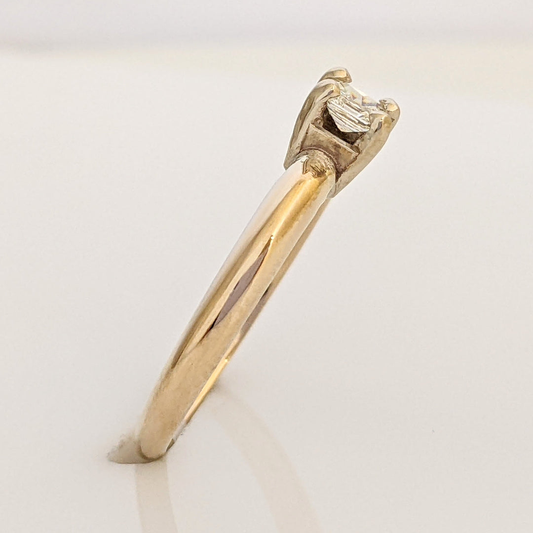 14K .17 CARAT TOTAL VS2 H DIAMOND EMERALD CUT SOLITAIRE ESTATE RING 2.4 GRAMS