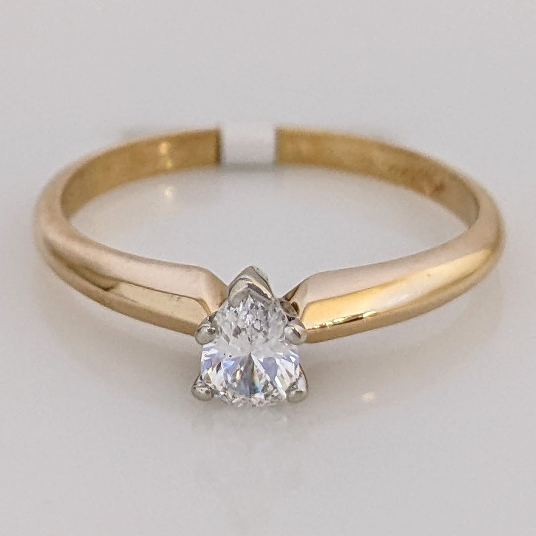 14K .30 CARAT TOTAL VS G DIAMOND PEAR SOLITAIRE ESTATE RING 1.6 GRAMS