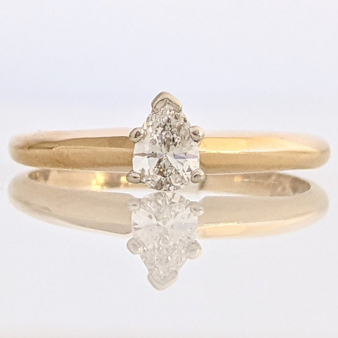 14K .30 CARAT TOTAL VS G DIAMOND PEAR SOLITAIRE ESTATE RING 1.6 GRAMS