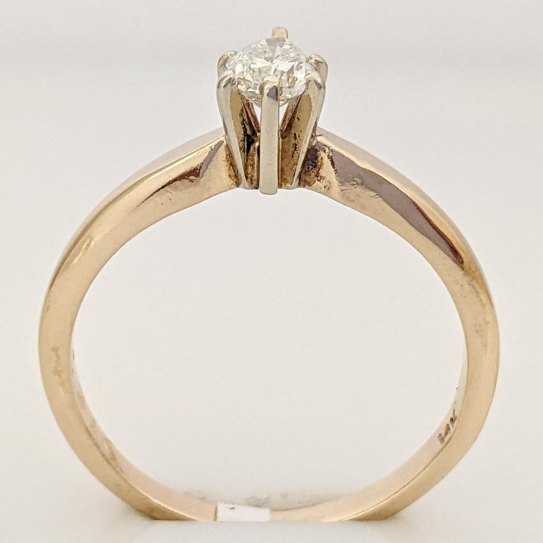 14K .31 CARAT TOTAL SI H DIAMOND PEAR SOLITAIRE ESTATE RING 2.1 GRAMS