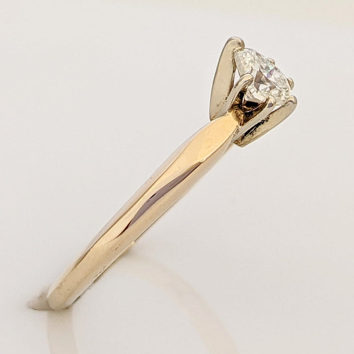 14K .31 CARAT TOTAL SI H DIAMOND PEAR SOLITAIRE ESTATE RING 2.1 GRAMS